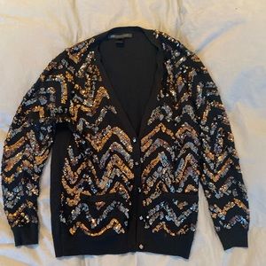 Marc Jacobs Chevron Sequin Cardigan